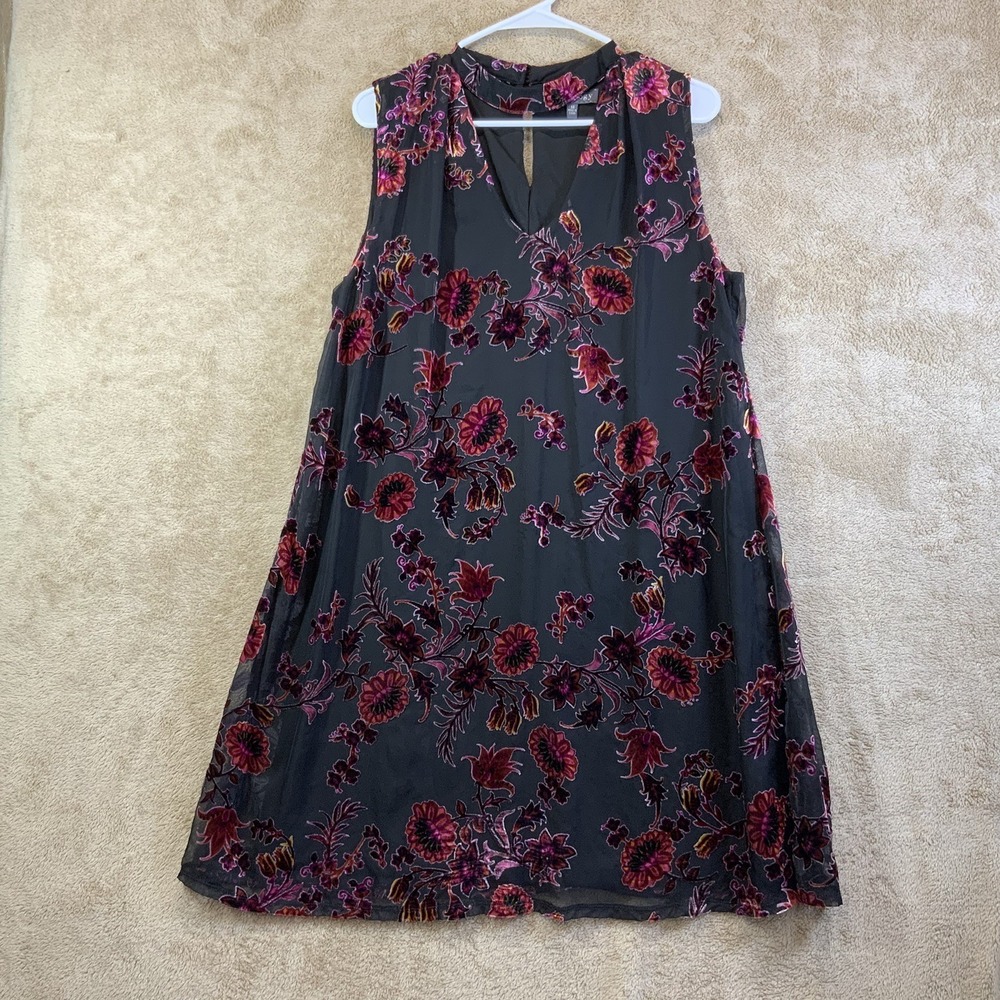 Women's Sz 14 Burnout Velvet Sheer Overlay Dress Whimsigoth Fairy Grunge EUC‎